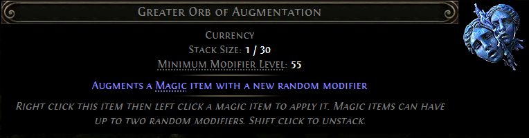 MMOJUGG Path of Exile 2 Greater Augmentation * 20 Details View of Item Function and Use